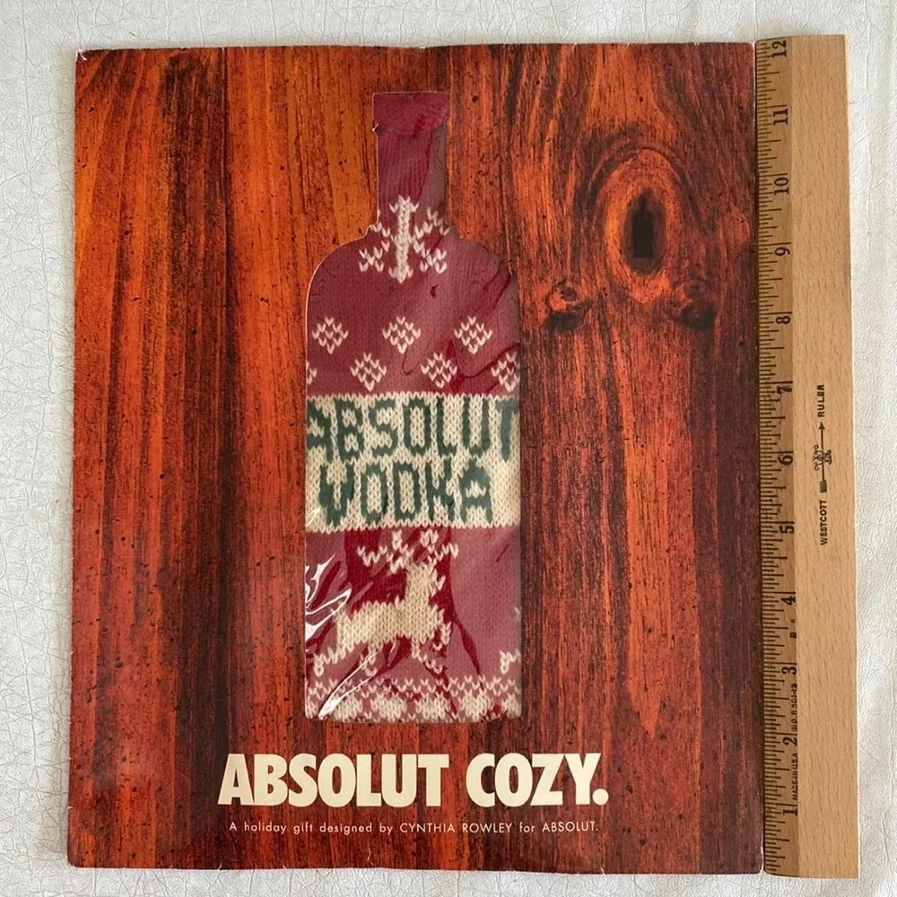 Absolut Vodka Knit Cozy by Cynthia Rowley, Limited Edition, Vintage